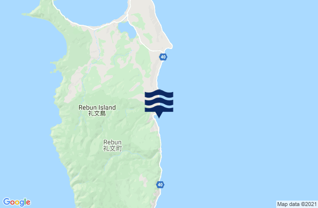 Mapa da tábua de marés em Rebun Gun, Japan