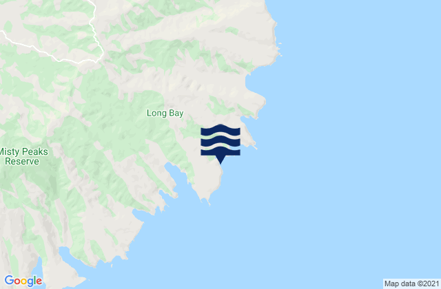 Mapa da tábua de marés em Red Bay, New Zealand