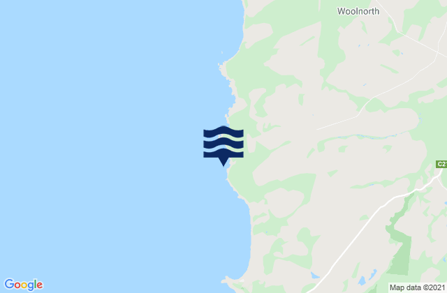 Mapa da tábua de marés em Red Rock, Australia
