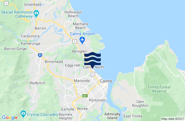 Mapa da tábua de marés em Redlynch, Australia