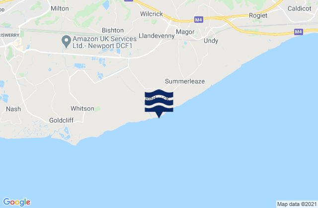 Mapa da tábua de marés em Redwick, United Kingdom