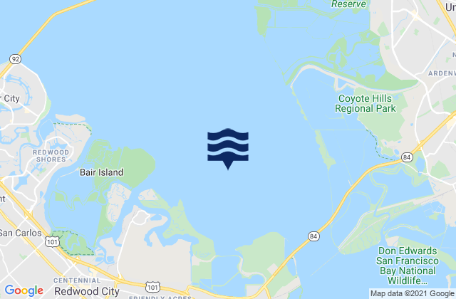 Mapa da tábua de marés em Redwood Point 1.7nm East of, United States
