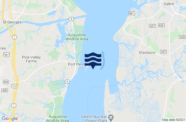 Mapa da tábua de marés em Reedy Island (off end of pier), United States