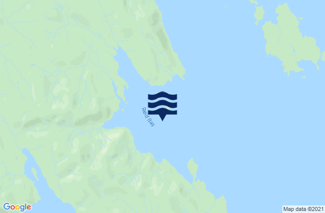 Mapa da tábua de marés em Reid Bay, United States