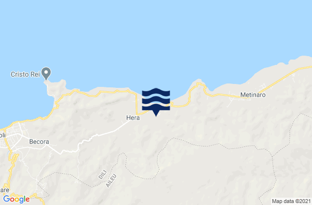 Mapa da tábua de marés em Remexio, Timor Leste