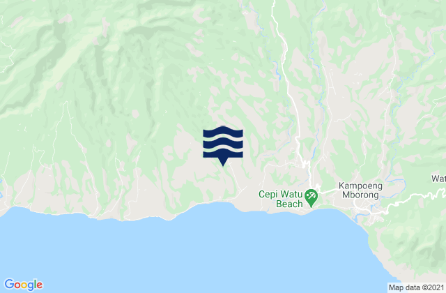Mapa da tábua de marés em Rentung, Indonesia