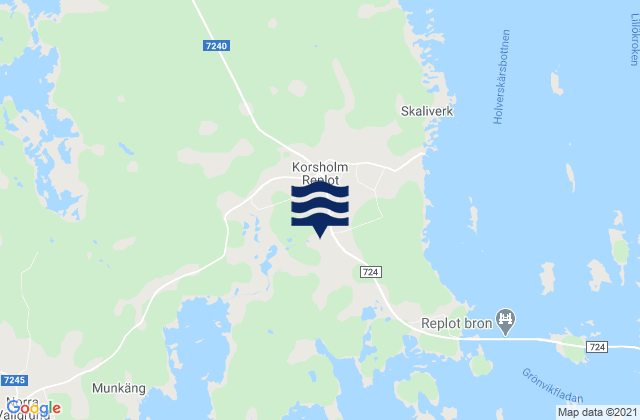 Mapa da tábua de marés em Replot, Finland
