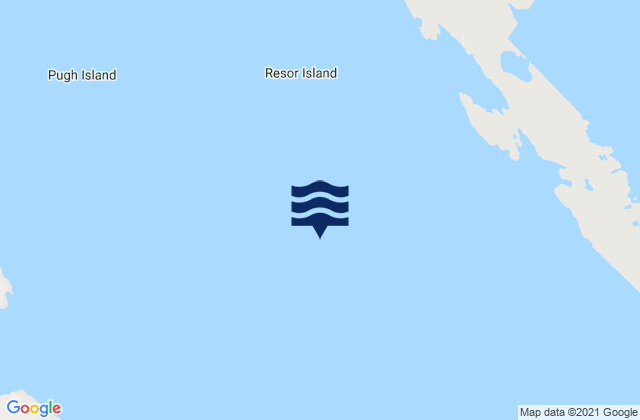 Mapa da tábua de marés em Resor Island, Canada