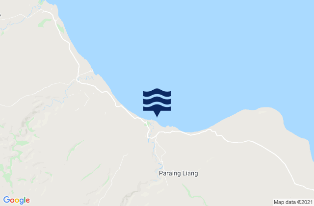 Mapa da tábua de marés em Retijawa, Indonesia