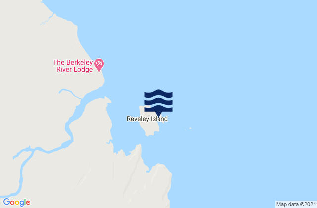 Mapa da tábua de marés em Reveley Island, Australia