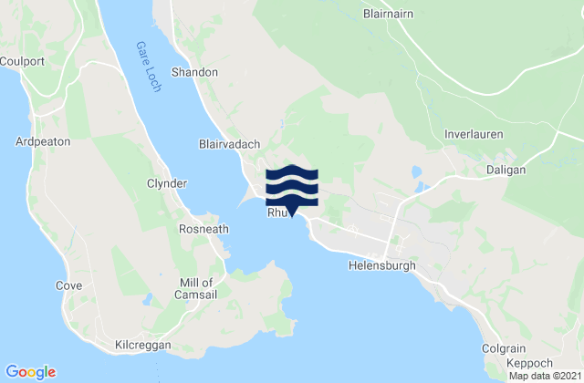Mapa da tábua de marés em Rhu Marina, United Kingdom