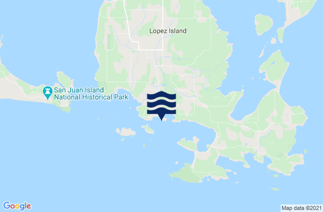 Mapa da tábua de marés em Richardson Lopez Island, United States