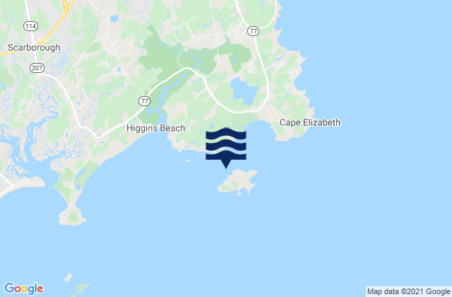 Mapa da tábua de marés em Richmond Island, United States