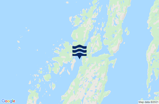 Mapa da tábua de marés em Riley Cove, Canada
