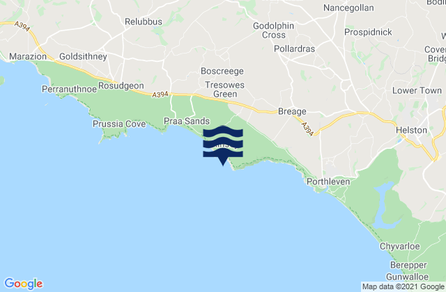 Mapa da tábua de marés em Rinsey Head Beach, United Kingdom