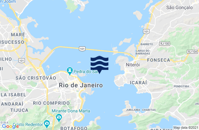 Mapa da tábua de marés em Rio de Janeiro Harbour, Brazil