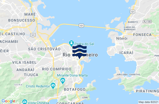 Mapa da tábua de marés em Rio de Janeiro, Brazil