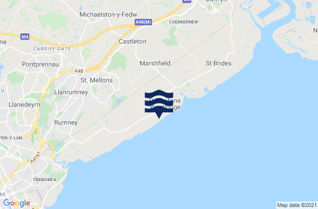 Mapa da tábua de marés em Risca, United Kingdom