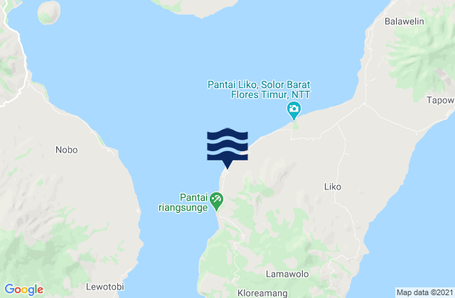 Mapa da tábua de marés em Ritaebang Satu, Indonesia