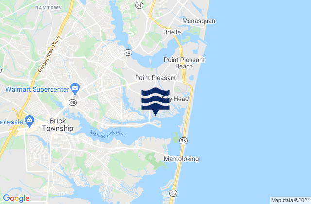 Mapa da tábua de marés em Riviera Beach, United States