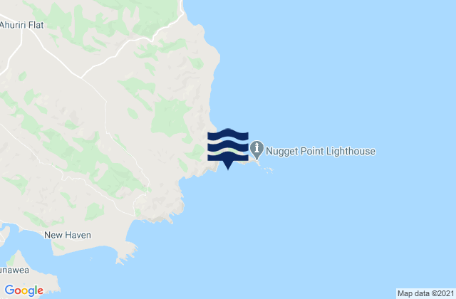 Mapa da tábua de marés em Roaring Bay, New Zealand