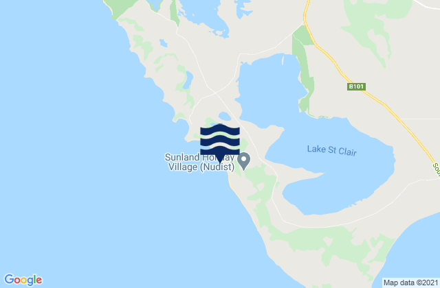 Mapa da tábua de marés em Robe, Australia