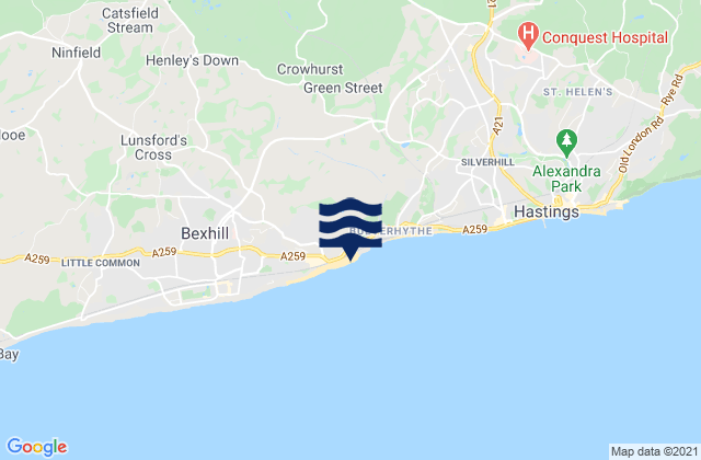 Mapa da tábua de marés em Robertsbridge, United Kingdom