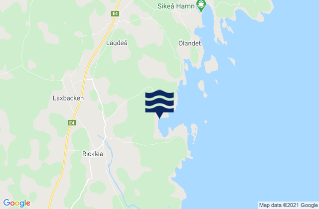 Mapa da tábua de marés em Robertsfors, Sweden