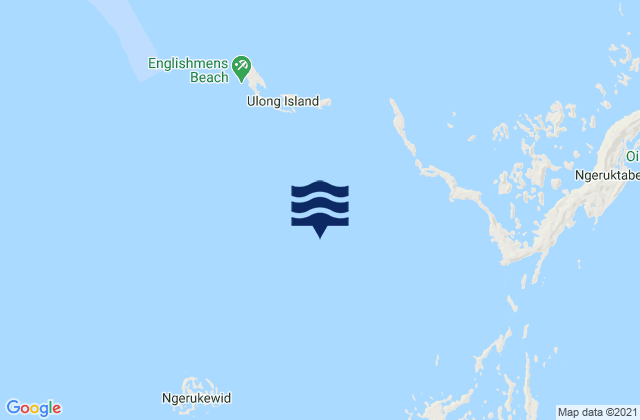 Mapa da tábua de marés em Rock Islands, Palau