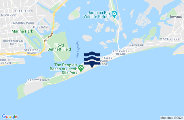 Mapa da tábua de marés em Rockaway Beach, United States