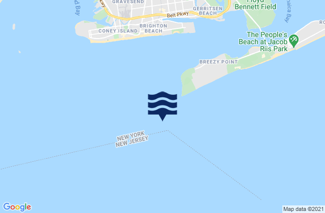 Mapa da tábua de marés em Rockaway Inlet Jetty 1 mile SW of, United States