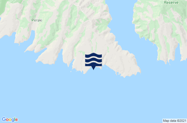 Mapa da tábua de marés em Rocky Nook, New Zealand