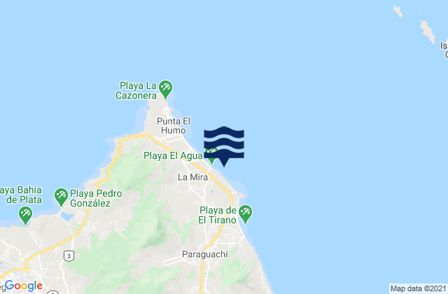 Mapa da tábua de marés em Rocky Point (Margarita), Venezuela