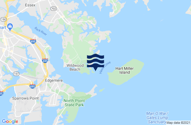 Mapa da tábua de marés em Rocky Point, United States