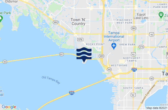Mapa da tábua de marés em Rocky Point, United States