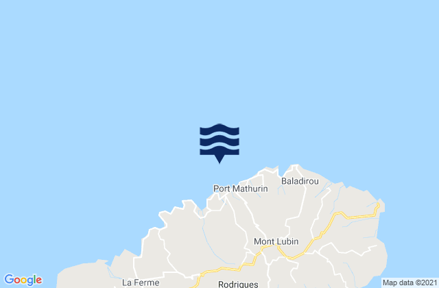 Mapa da tábua de marés em Rodrigues MU (Port Mathurin), Reunion
