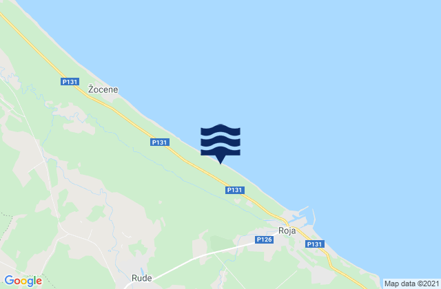 Mapa da tábua de marés em Rojas novads, Latvia