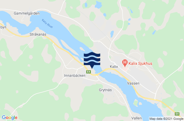 Mapa da tábua de marés em Rolfs, Sweden
