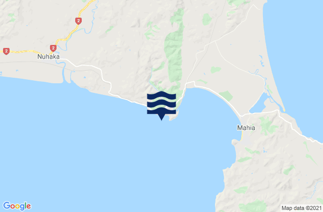 Mapa da tábua de marés em Rolling Stones (Mahia Peninsula), New Zealand