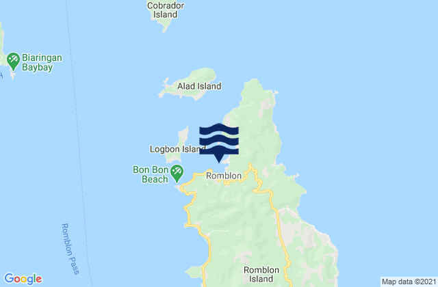 Mapa da tábua de marés em Romblon (Romblon Island), Philippines
