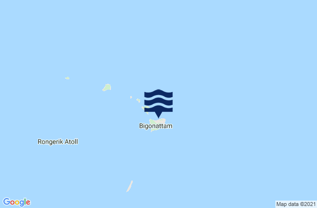 Mapa da tábua de marés em Rongerik Atoll, Micronesia