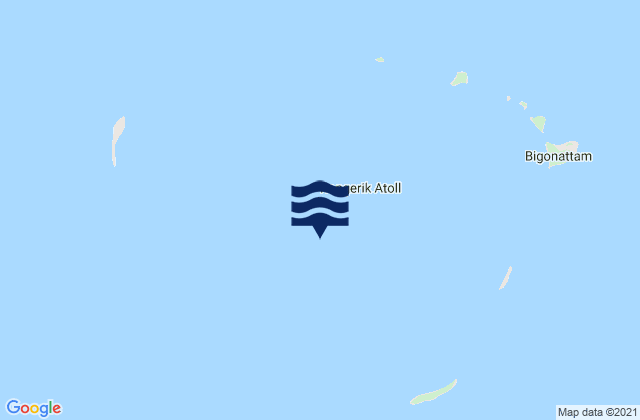 Mapa da tábua de marés em Rongrik Atoll, Marshall Islands