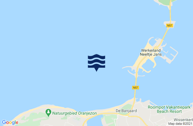 Mapa da tábua de marés em Roompot buiten, Netherlands