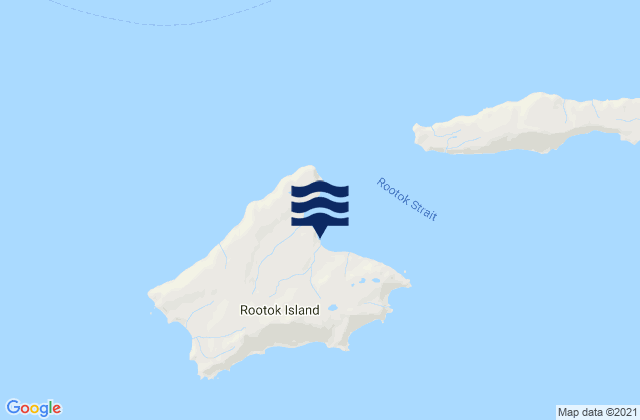 Mapa da tábua de marés em Rootok Island, United States