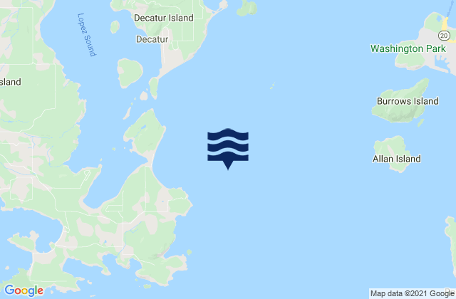 Mapa da tábua de marés em Rosario Strait, United States
