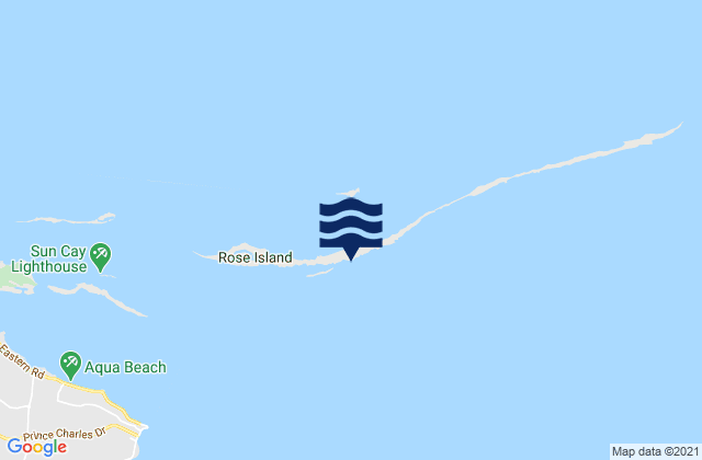 Mapa da tábua de marés em Rose Island, United States