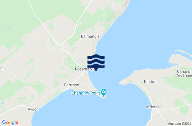 Mapa da tábua de marés em Rosemarkie Bay, United Kingdom