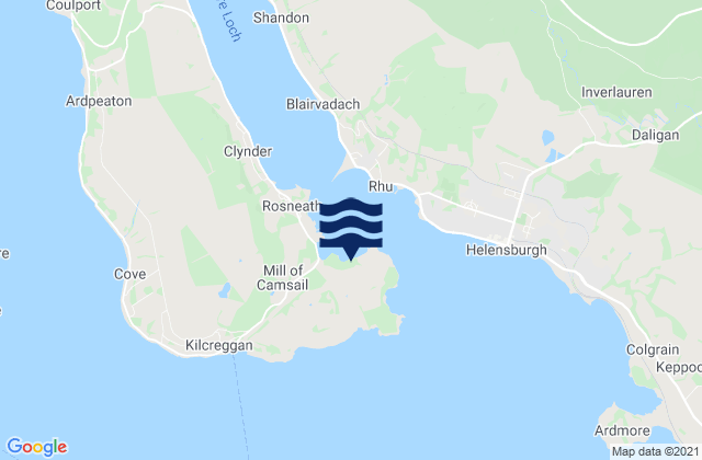 Mapa da tábua de marés em Rosneath, United Kingdom
