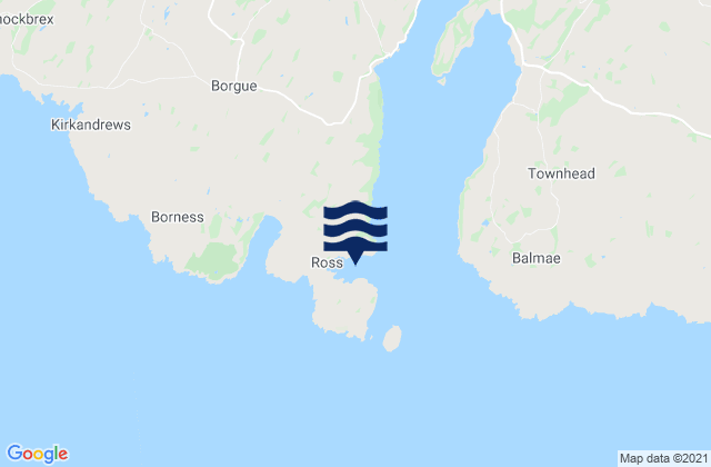 Mapa da tábua de marés em Ross Bay Beach, United Kingdom