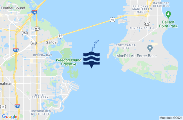 Mapa da tábua de marés em Ross Island 1 mile east of marker 4, United States